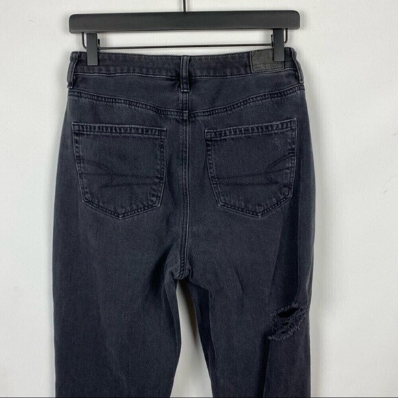American Eagle Ripped Mom Jeans Black Women's Size 4 - Picture 13 of 14